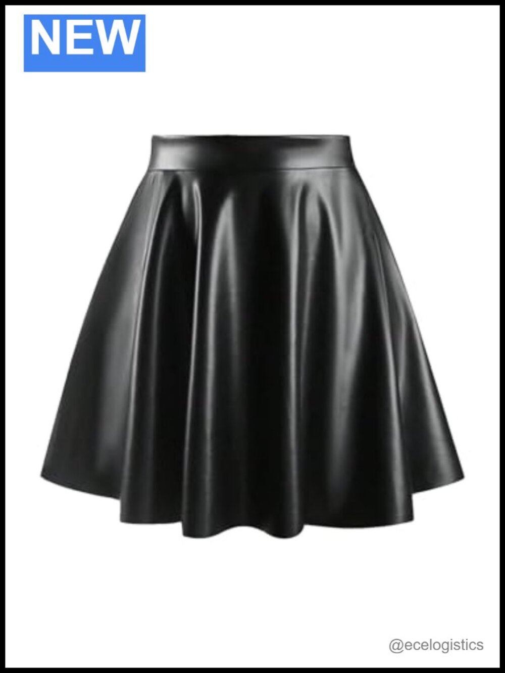 Faux Leather High Waist A Line Pleated Short Skirt Y2K